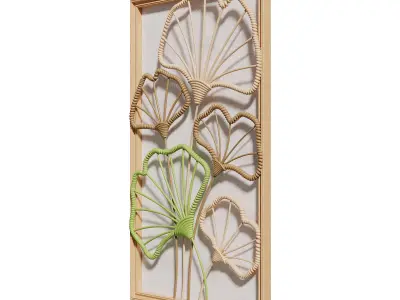 Macrame Ginkgo Hanging Wall Design 3D model