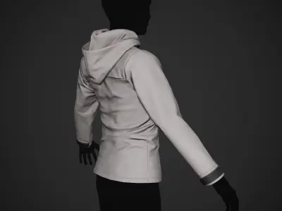 Gray Snowboard Hoodie Style 1 Low-poly 3D model