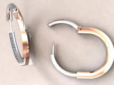 Lock Hoop Earrings T 3D print model