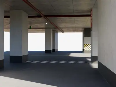 Parking garage  Low-poly 3D model