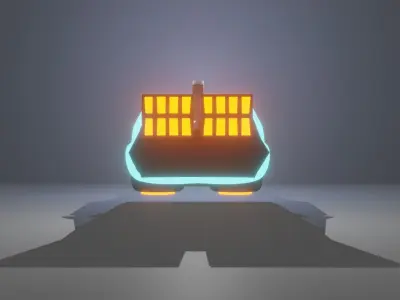 DeLorean Car Low Poly 3D model