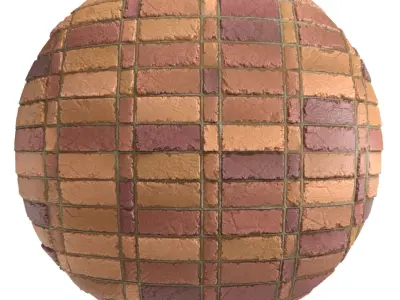 Materials 9- Brick Tiles PBR in 4 Patterns Texture