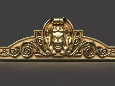 Mascaron for 3D Printing and Visualization Low-poly 3D model