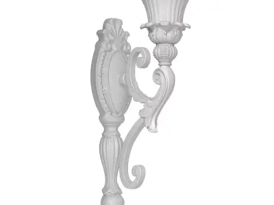 Copper tall classic Wall Light Sconce with Murano glass 3D model