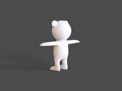 Low-Poly  White Bear Low-poly 3D model