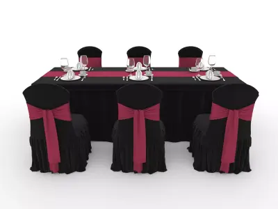 Banquet Table and Chair 136 3D model