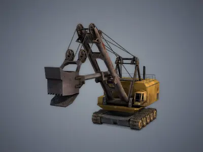 Electric Rope Shovel Low-poly 3D model