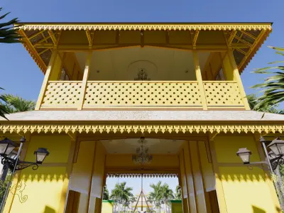 Guard Gate of the Sambas Sultanate Palace 3D model