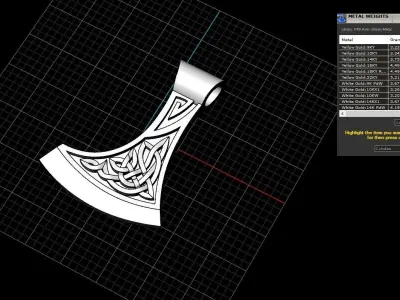 Axe pendant model 623 3D print model