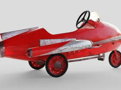 Pedal Car Low-poly 3D model