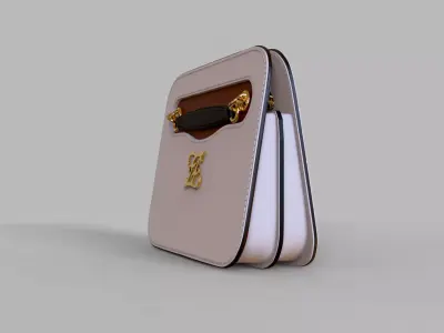 Handbag with gold hardware 3D model