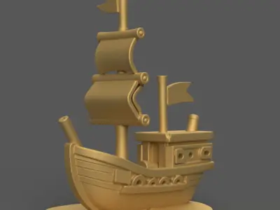 Adorable 3D Pirate Ship STL for Desk Decor Gifts 3D print model
