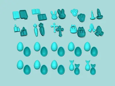 20 Easter Molds - Silicon Molding Maker - Template 3D Model Collection