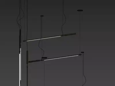 Modern Metallic Pendant Light Collection 3D model