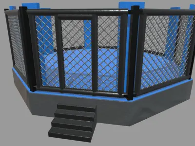Octagon MMA Low-poly 3D model