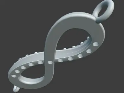 Infinity pendand with diamonds 3D print model