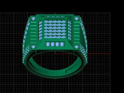 Print Ready STL 3DM  Gents Rings Diamond Men Ring  3D print model 180