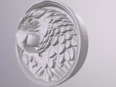 Macaw 3 basrelief for 3D printing 3D print model