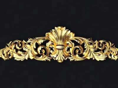 Central decor ornament for furniture 3D model 425