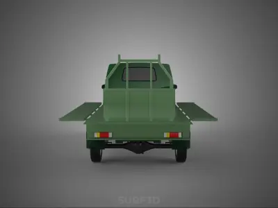 MILITARY PICKUP TRUCK CAR VEHICLE ARMY TACTICAL FLAT BED DECK 3D model