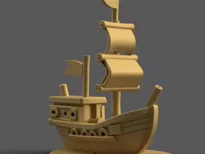 Adorable 3D Pirate Ship STL for Desk Decor Gifts 3D print model