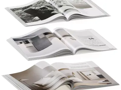 magazines opened 3D model