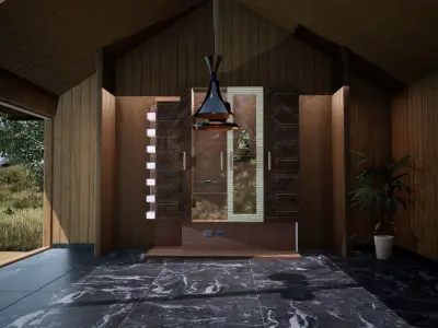 Floating Showcase Wardrobe Big 3D model