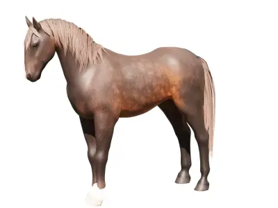 Realistic Rigged and Animated Horse 3D Model Low-poly 3D model