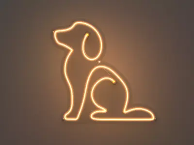 Dog 1 - Neon Sign 3D model