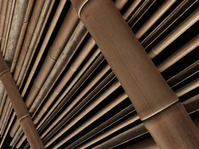 Bamboo gutter decor n1 3D model