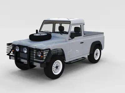 Full Land Rover Defender 90 Pick Up Seethrough 3D model