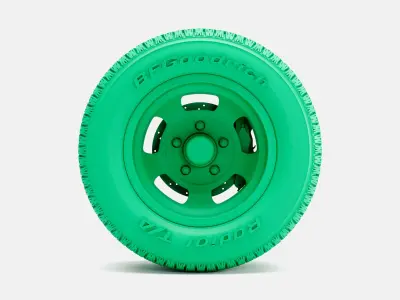15x10 US Indy Mag Wheel BFGoodrich Radial Tire 3D print model