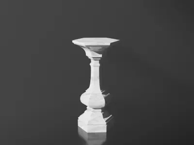 Dual 3D Pedestal Set Pristine and Damaged and bonus Low-poly 3D model
