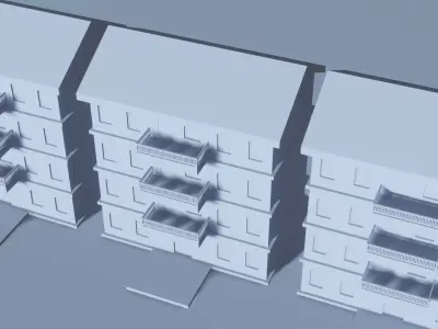 BILDINGS houses Low-poly 3D model