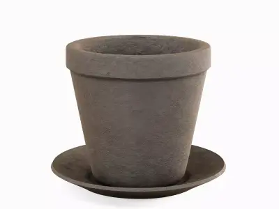 Classic Clay Pot Set Low-poly 3D model