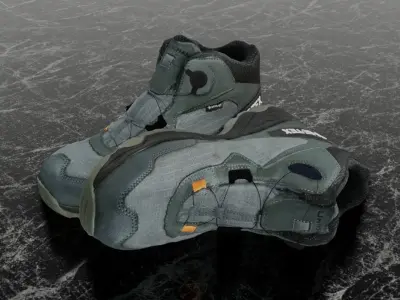 UNIKHAN WORK BOOTS 3D - LIGHT GREEN Low-poly 3D model