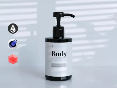 Luxurious Body Lotion Bottle Low-poly 3D model