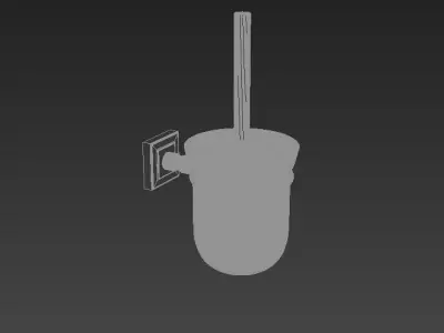 Violet Toilet Brush Glass Short 3D model