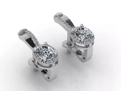 Women Earrings 3DM STL Womens Earring Renders 3D print models   3D print model 12