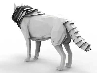 Lowpoly Animal - wolf Low-poly 3D model