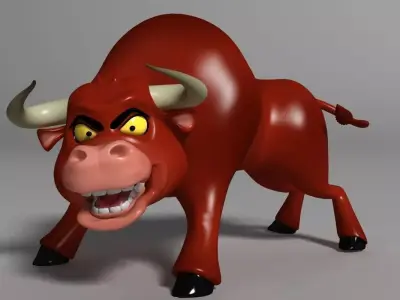 cartoon bull Rigged Low-poly 3D model