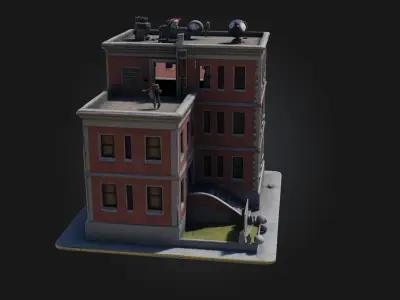 Gotham Police Headquarters Model  A Dark and Gritty Urban  3D model