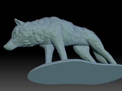 Wolf Statue Print Ready 3D model