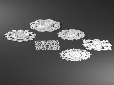 6  ornamental classic decoration 3d model kitbash vol 34 3D model