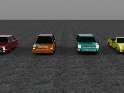 Gaming Car Package  Low-poly 3D model