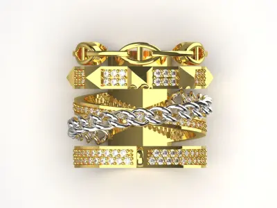 woman luxury gold jewelry ring jr00011 3D print model