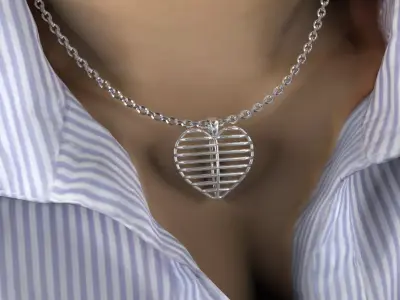 Heart pendant 3D print model