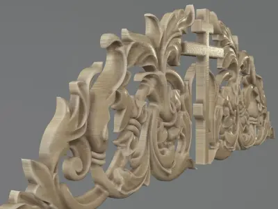 Onlay ornate cross 3D print model