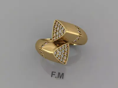 Ring women jewel gold fuison  3D print model