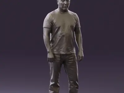 Man in golden shirt 0554 3D model